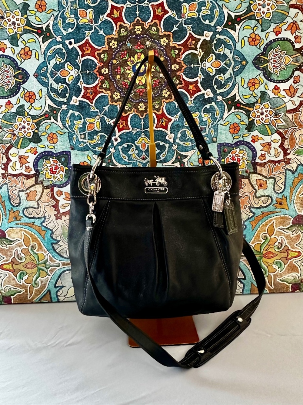 Coach Madison Leather Shoulder Bag in Black #14576